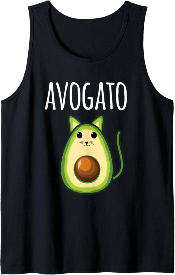 Avogato Vegan Vegetarian Cat Avocado Tank Top - Image 2